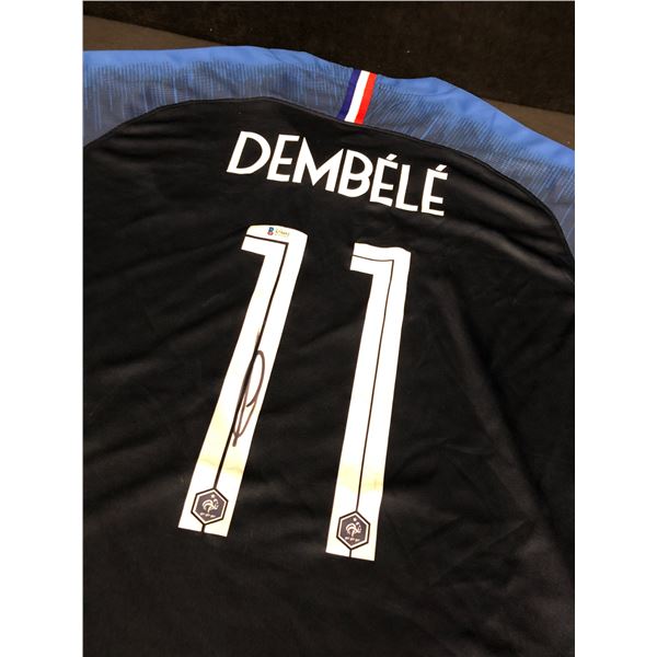 DEMBELE SIGNED FRANCE WORLD CUP SOCCER JERSEY (BECKETT COA)