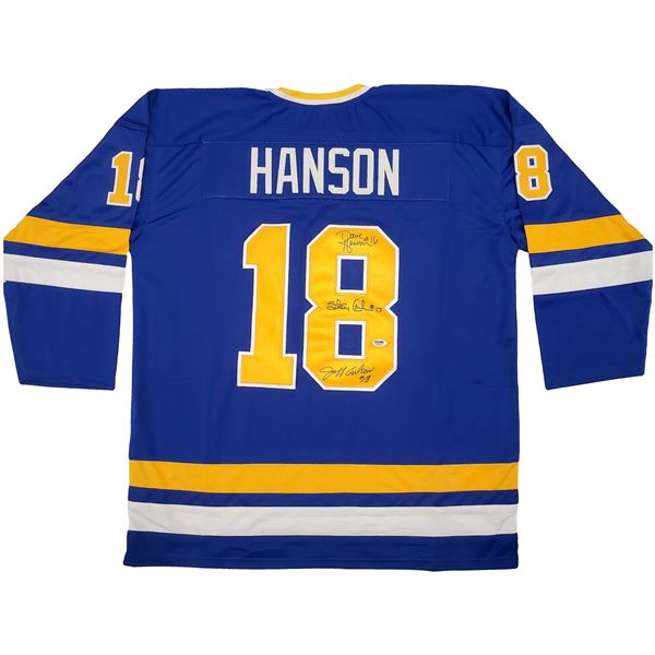 HANSON BROTHERS SIGNED CHIEFS JERSEY ( BECKETT COA)