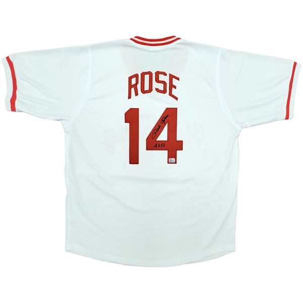 PETE ROSE SIGNED HIT KING JERSEY ( BECKETT COA)