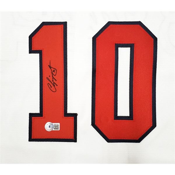 CHIPPER JONES SIGNED ATLANTA BRAVES BASEBALL JERSEY ( BECKETT COA)