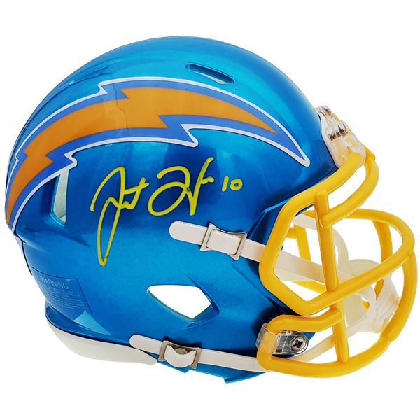 JUSTIN HERBERT SIGNED CHARGERS FLASH MINI HELMET ( BECKETT COA)