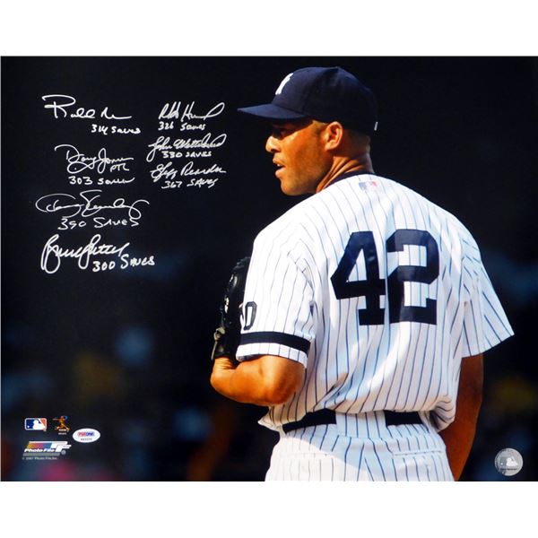 MLB 300 Save Pitchers Autographed 16x20 Photo With 7 Total Signatures PSA COA