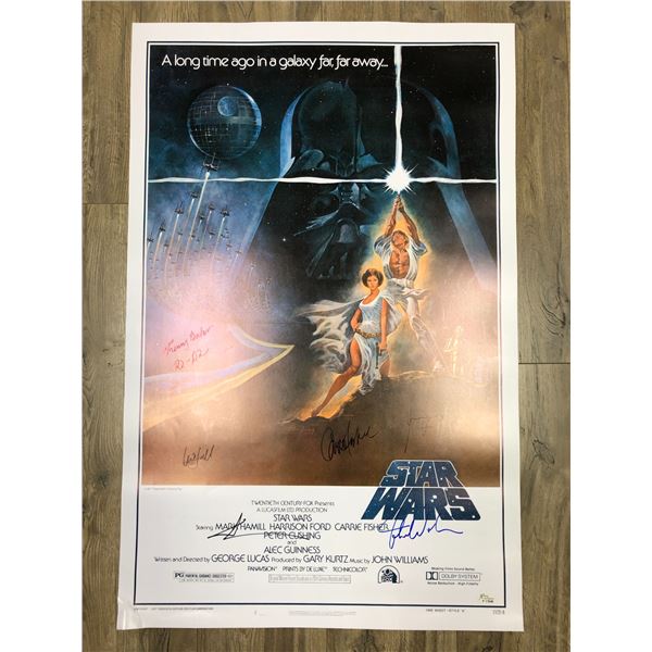 STAR WARS MULTI SIGNED 24 X 36 MOVIE POSTER ( RA COA)