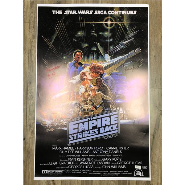 STAR WARS MULTI SIGNED 24 X 36 MOVIE POSTER ( RA COA)