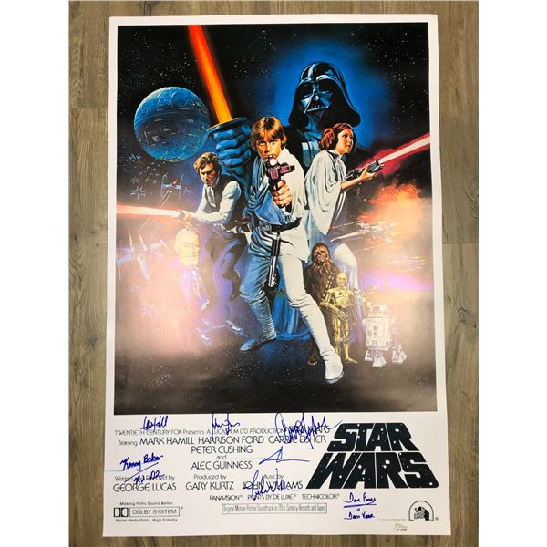 STAR WARS MULTI SIGNED 24 X 36 MOVIE POSTER ( RA COA)