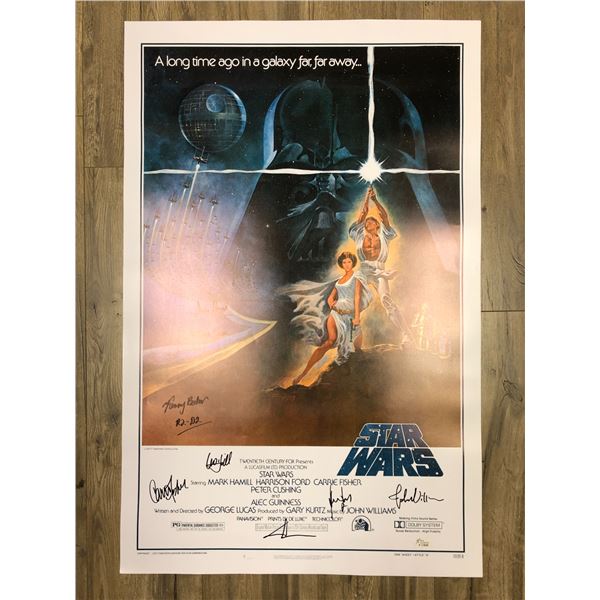 STAR WARS MULTI SIGNED 24 X 36 MOVIE POSTER ( RA COA)