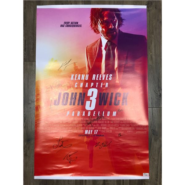 JOHN WICK CAST SIGNED 24 X 36 POSTER ( RA COA)