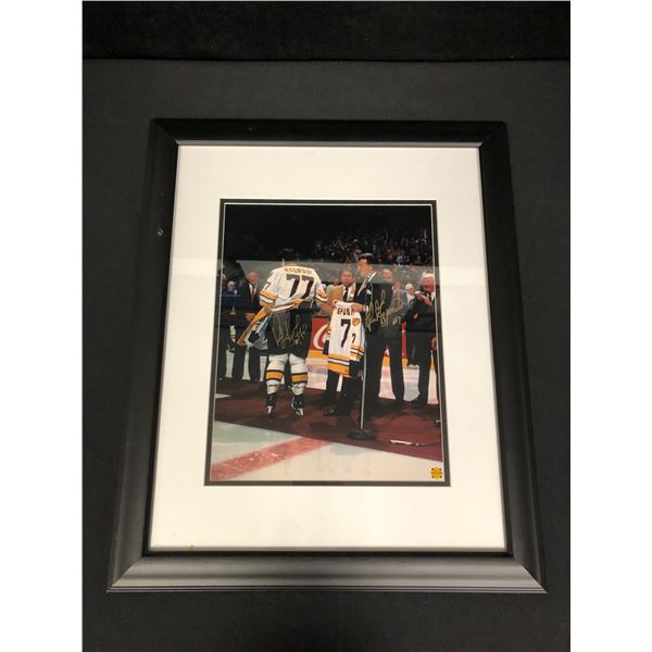 PHIL ESPOSITO RAY BOURQUE DUAL SIGNED FRAMED 16 X 20 WITH COA