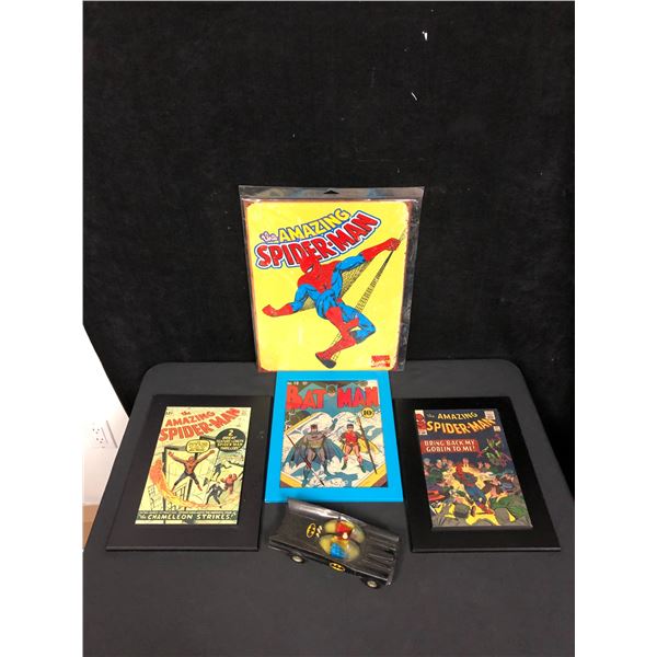 FRAMED COMIC BOOK COVERS DISPLAYS AND TIN SIGNS