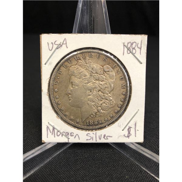 1884 MORGAN SILVER DOLLAR .900 SILVER