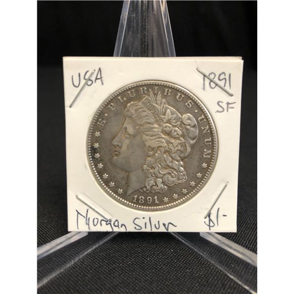 1891 S MORGAN SILVER DOLLAR .900 SILVER