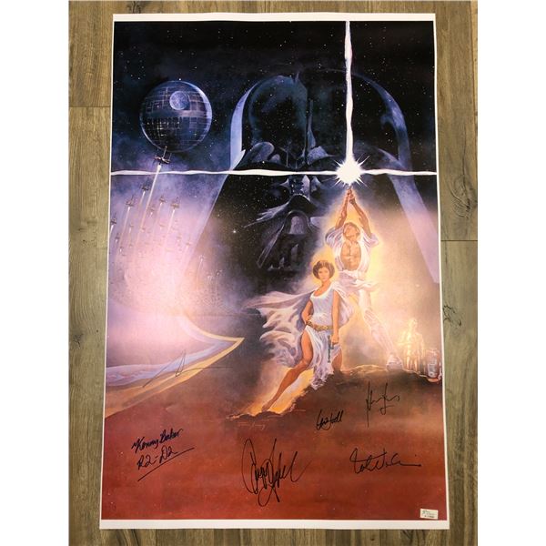 STAR WARS CAST SIGNED 24 X 36 POSTER ( RA COA)