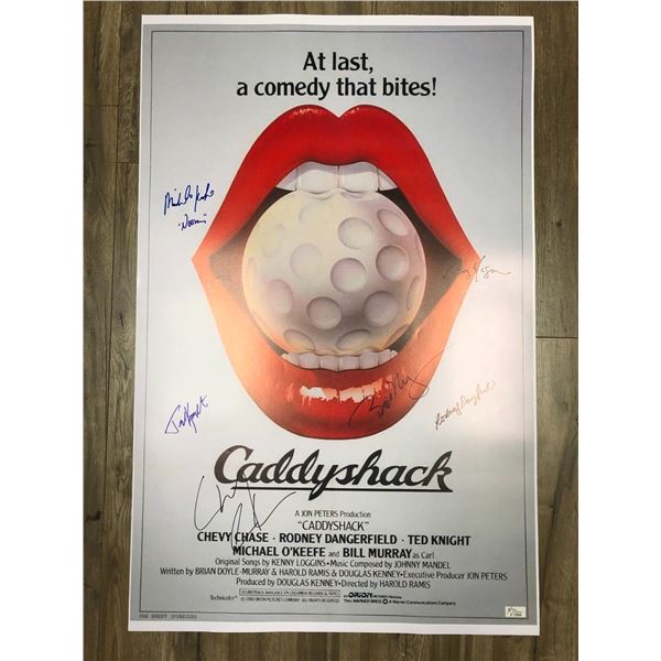 CADDYSHACK CAST SIGNED 24 X 36 POSTER (RA COA)