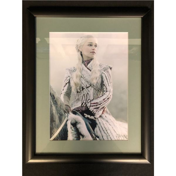 EMELIA CLARK SIGNED GAME OF THRONES FRAMED 8 X 10 ( RA COA)