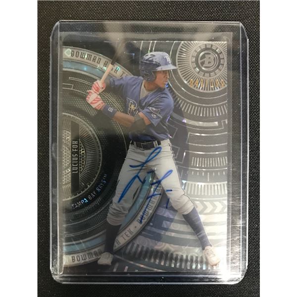 2019 BOWMAN CHROME LUCAS FOX ROOKIE AUTO 46/199