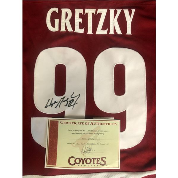 WAYNE GRETZKY SIGNED PHOENIX COYOTES CCM HOCKEY JERSEY ( COYOTES COA)