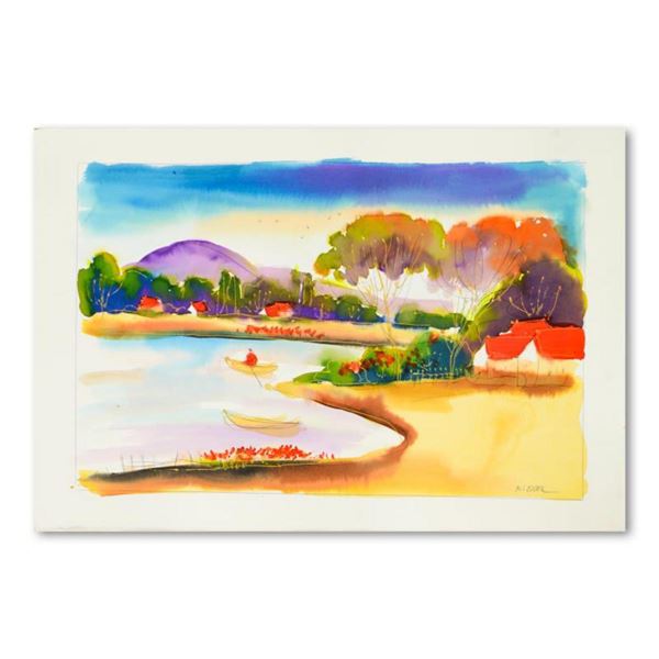 Moshe Leider, Original Watercolor Painting, Hand Signed with Letter of Authenticity.