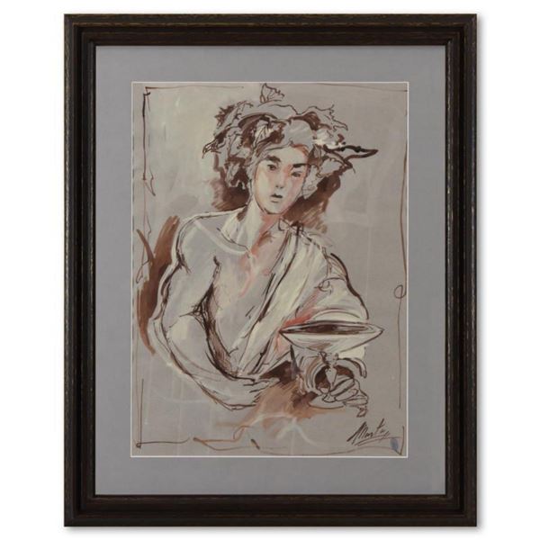 Marta Wiley, Framed Original Mixed Media Painting, Hand Signed and Thumb Printed with Letter of Auth