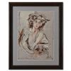 Image 1 : Marta Wiley, Framed Original Mixed Media Painting, Hand Signed and Thumb Printed with Letter of Auth
