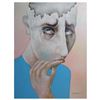Image 1 : Berberyan, "The Intelectual" Hand Signed Original Painting on Canvas with Letter of Authenticity.