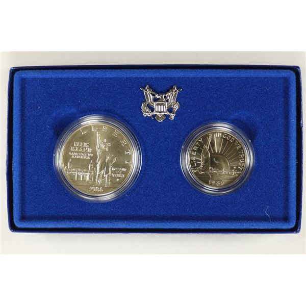 1986 US LIBERTY 2 COIN UNC SET ORIGINAL US MINT