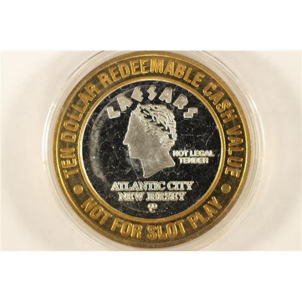 CASINO $10 SILVER TOKEN (UNC) CAESARS ATLANTIC