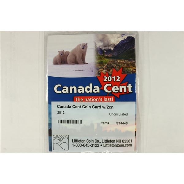 2012 CANADA CENT "THE NATIONS LAST" 2-UNC COINS