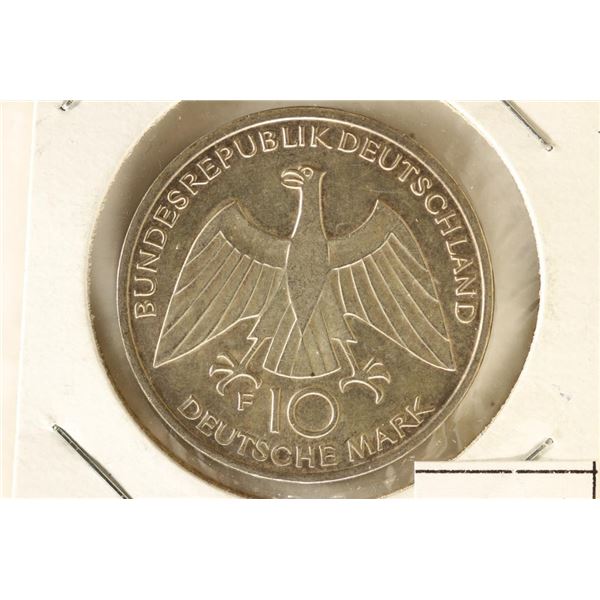 1972 GERMAN SILVER 10 MARK MUNICH OLYMPICS