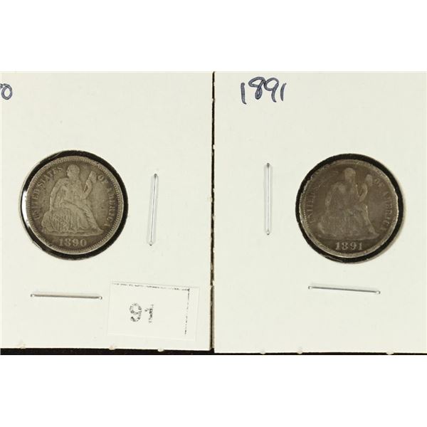 1890-EF & 1891-VF SEATED LIBERTY DIMES