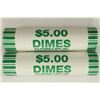 Image 1 : 2-$5 ROLLS OF 2009-D ROOSEVELT DIMES BRILLIANT UNC