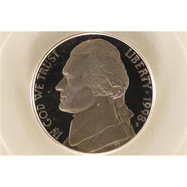 1998-S JEFFERSON NICKEL PCGS PR69 DCAM