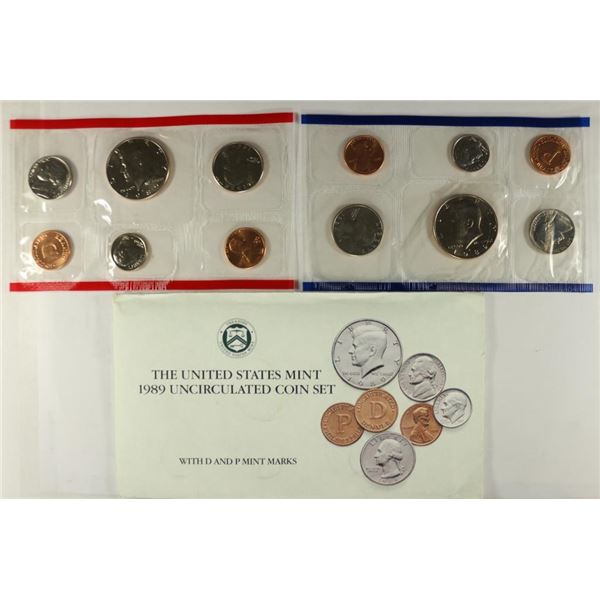 1989 US MINT SET (UNC) P/D (WITH ENVELOPE)