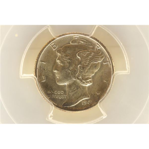 1941 MERCURY DIME PCGS AU58