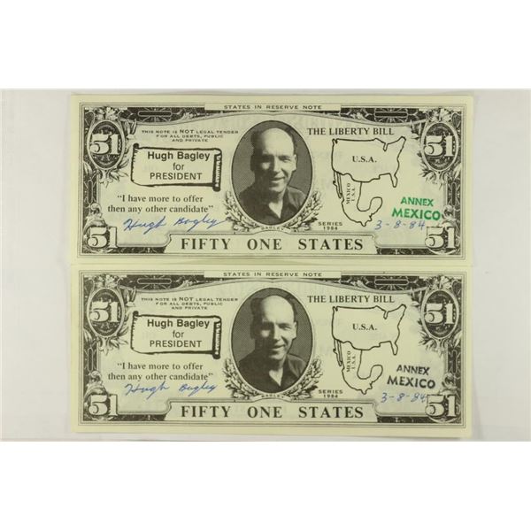 2 PIECES OF POLITICAL CURRENCY HUGH BAGLEY