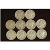 Image 1 : 10 ASSORTED 1940'S MERCURY SILVER DIMES