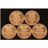 Image 2 : 5 PATRICK MINT 1/2 OZ. .999 COPPER ROUNDS BU