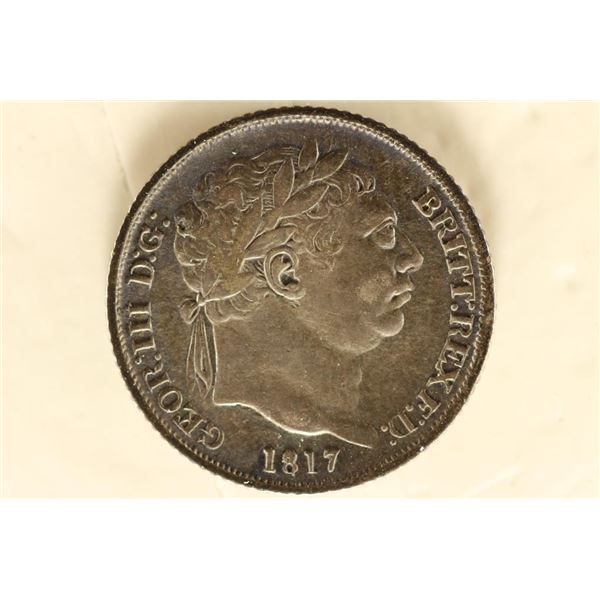 1817 GREAT BRITAIN SILVER 6 PENCE