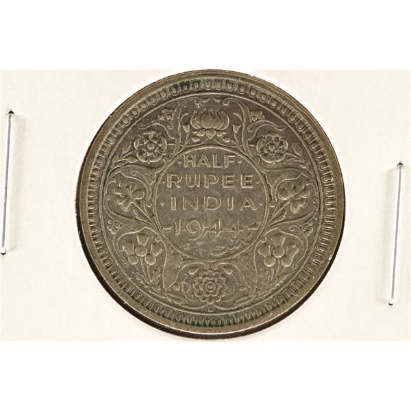 1944 INDIA SILVER HALF RUPEE