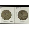 Image 1 : 1936 & 1943-S WALKING LIBERTY HALF DOLLARS