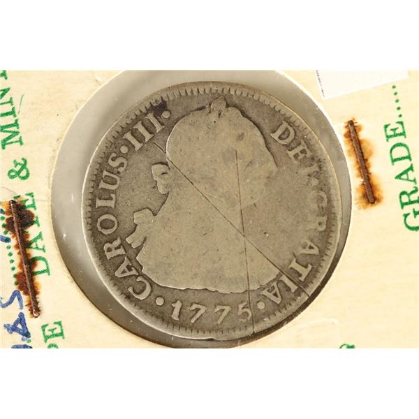 1775 SPAIN SILVER 2 REALES