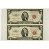 Image 1 : 2-1953-A $2 RED SEAL NOTES CONSECUTIVE SERIAL