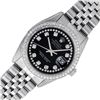 Image 2 : Rolex Mens 36 Stainless Steel Black String Diamond 36MM Oyster Perpetaul Datejus