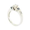 Image 4 : 0.60 ctw Diamond and Sapphire Ring - 14KT White Gold