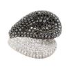 Image 2 : 4.11 ctw Black and White Diamond Ring - 18KT White Gold