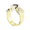 Image 4 : 1.41 ctw Round Brilliant Blue Sapphire And Diamond Ring - 18KT Yellow And White