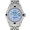 Image 1 : Rolex Ladies Stainless Steel Quickset Blue MOP Diamond Lugs Datejust Wristwatch