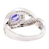 Image 3 : 1.22 ctw Oval Mixed Tanzanite And Round Brilliant Cut Diamond Ring - 14KT White