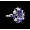 Image 1 : 14KT White Gold 6.27 ctw Tanzanite, Sapphire and Diamond Ring