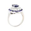 Image 4 : 3.20 ctw Sapphire and Diamond Ring - 14KT White Gold