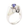 Image 4 : 1.91 ctw Blue Sapphire And Diamond Ring - 14KT White Gold